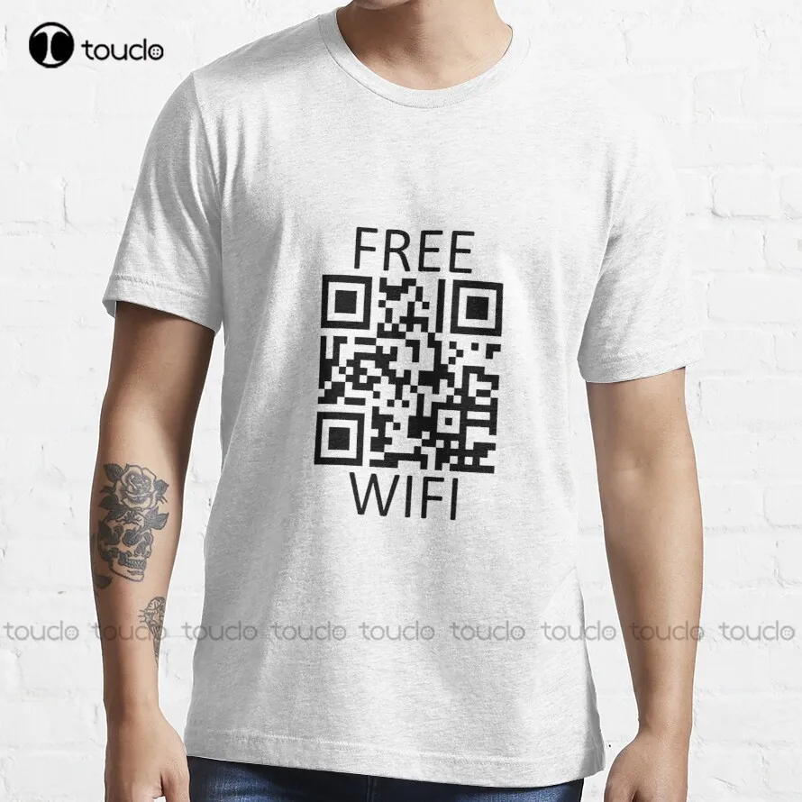 Free Wifi QR Code T-Shirt red shirts for women Custom aldult Teen unisex digital printing Tee shirt fashion funny new xs-5xl