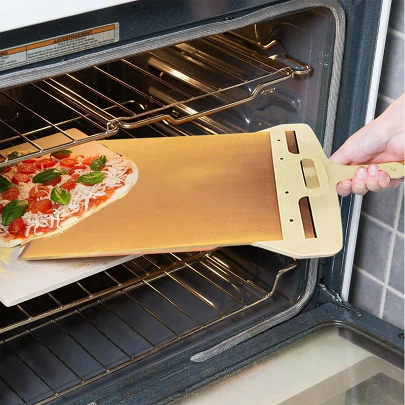 

-FDDT Sliding Pizza Peel - Pala Pizza Scorrevole, The Pizza Peel That Transfers Pizza Perfectly, Non-Stick Pizza Peel Easy To Us