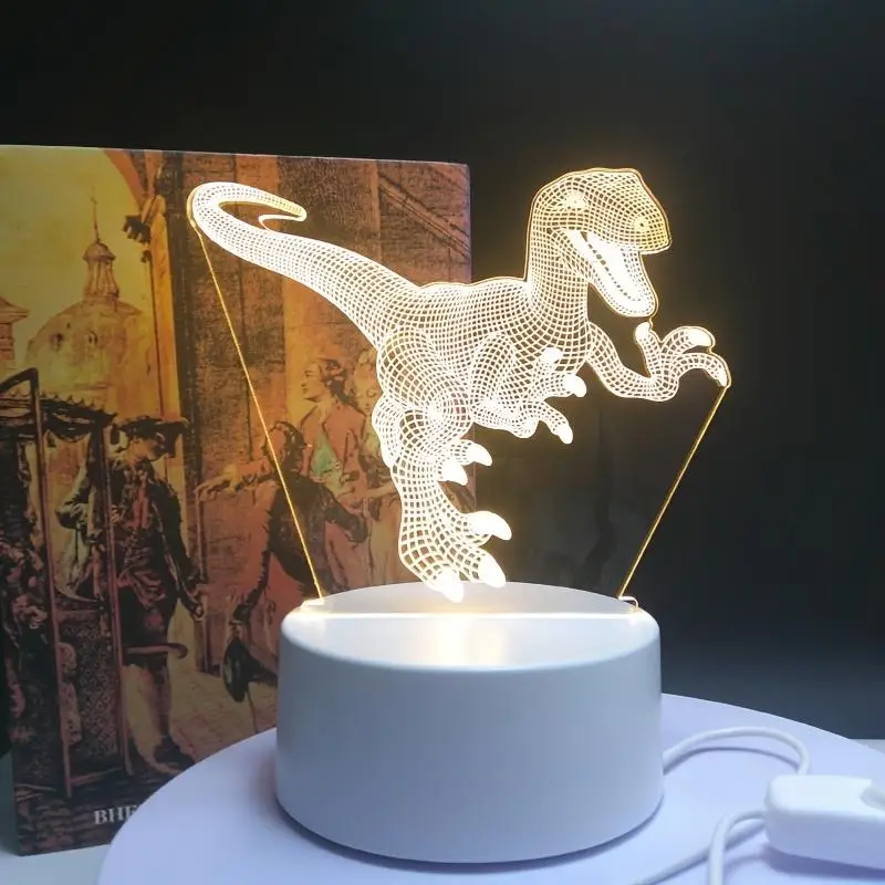 3D Night Light with Touch Switch Tyrannosaurus Rex 7 Color Conversion Desk Lamp for Living Room, Bedroom, Study Decoration Lamps