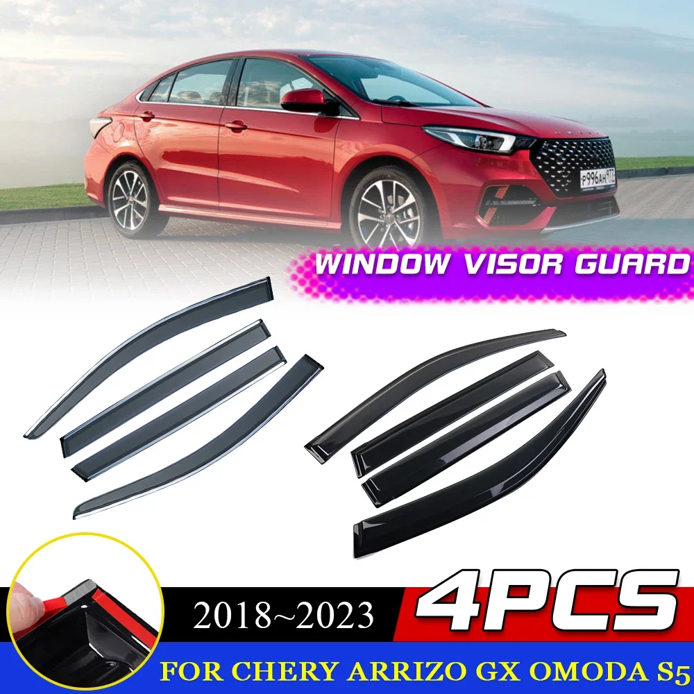 

Автомобильный козырек на окна для Chery Arrizo GX Omoda S5 2018 ~ 2023 2019 2020 2021 2022 вентиляционная дверь, ветер, дождь, отражатель дыма для бровей, наклейка, аксессуары