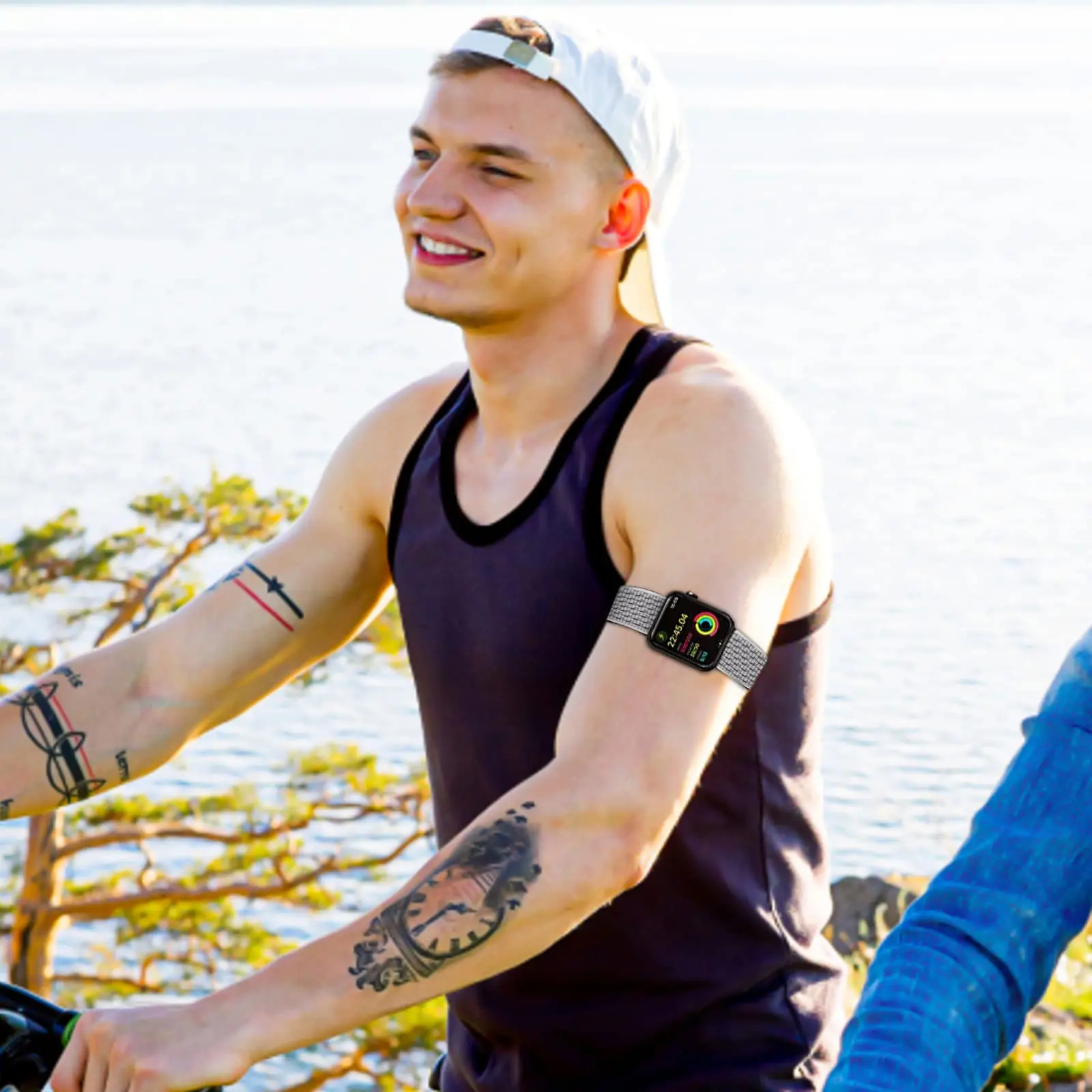 Sport-Knöchel-/Armbänder, kompatibel mit Apple Watch 49 mm, 45 mm, 44 mm, 42 mm, 41 mm, 40 mm, 38 mm, Nylonarmband für IWatch Ultra SE Serie 9