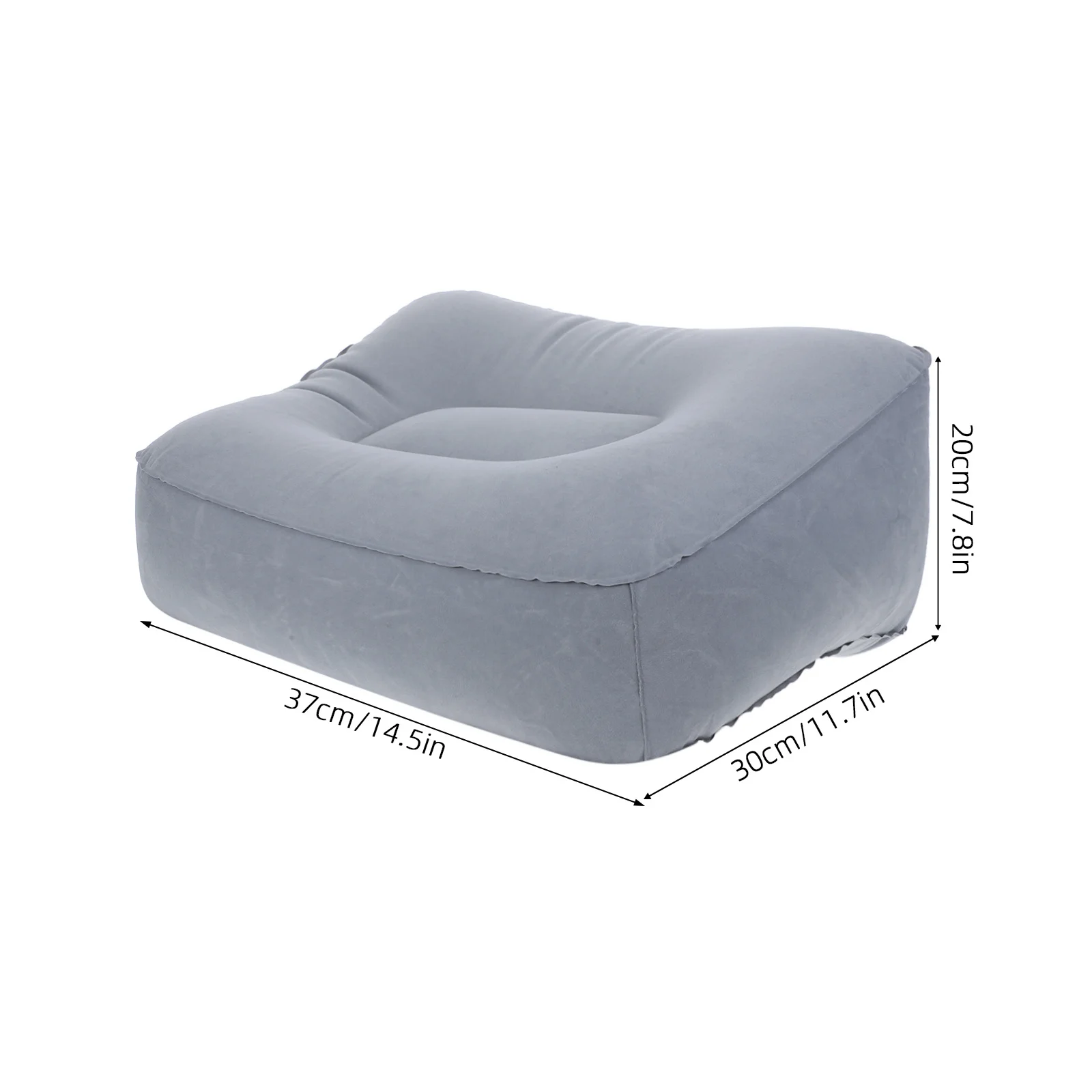 2 pcs Inflatable Foot Rest Cushion Flocking Pvc Comfortable For Travel Car Office Airplane Use Portable Foldable Support Health