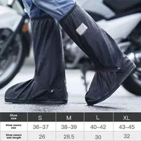 Rain Thickened Boot Shoe Cover Black Waterproof with Reflector High Top Non-slip Shoes Dust Covers Motorcycle Bike Rain Cover