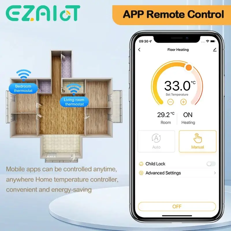 Tuya Smart Home Thermostat Water Electric Warm Floor Heating Gas Boiler WiFi Temperature Remote Controller with Google Alexa - 3