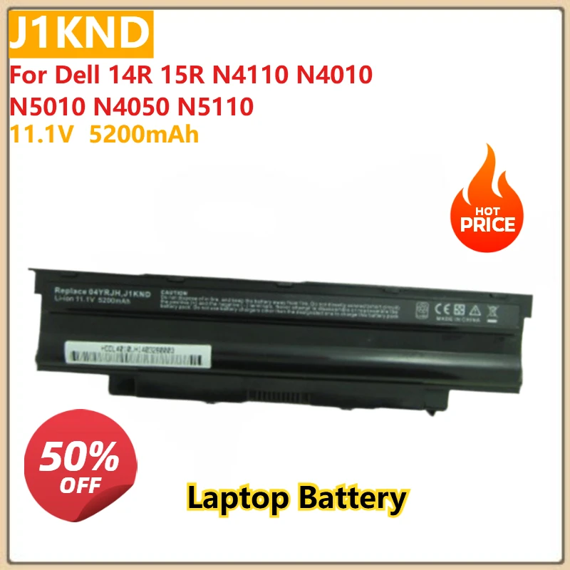 

For Dell 14R 15R N4110 N4010 N5010 N4050 N5110 J1KND Replacement Laptop Battery J1KND 11.1V 5200mAh