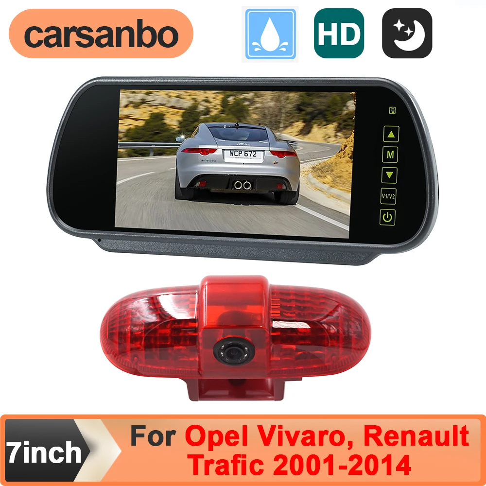 Carsanbo Car Brake Light Rear View Reverse Camera Waterproof Night Vision for Opel Vivaro or Renault Trafic 2001-2014 7
