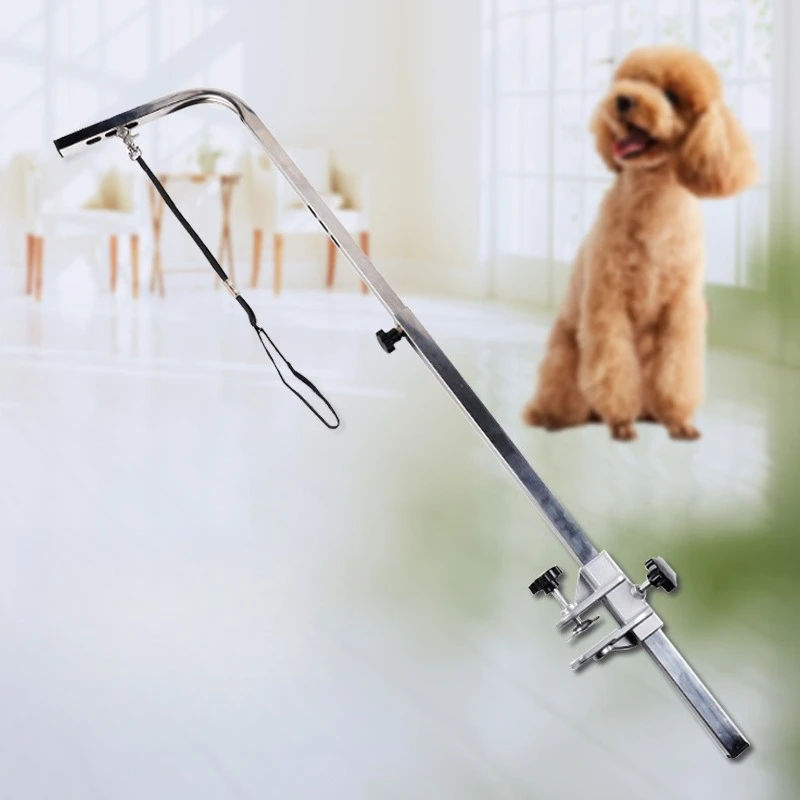 Sturdy Adjustable Clamp Stainless Steel Stand for Dog Grooming Table Grooming Shop Hanging Rod Rope Grooming Table Accessories