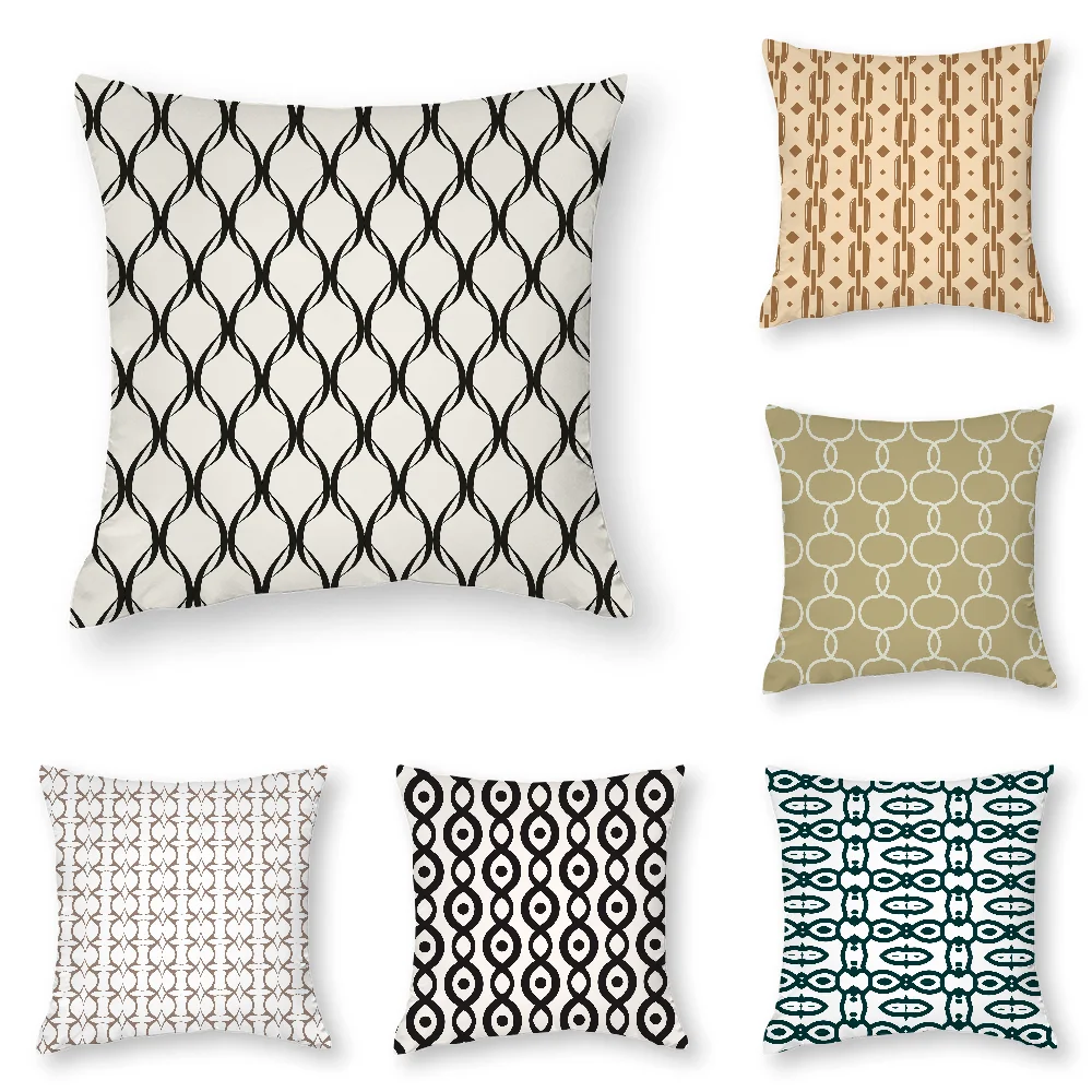

Trellis Chain Pattern Pillow Case 3D Print Polyester Fiber 45*45 cm Home Sofa Throw Pillow Cover Decoration Festival Gift