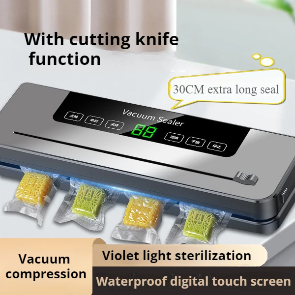 

Vacuum sealing machine Fresh-keeping compression Commercial small household food packaging machine with cutting knife seal