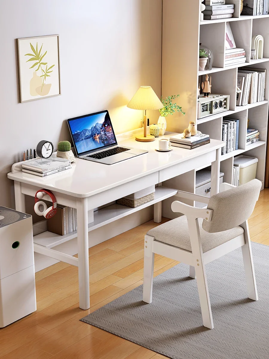 

Solid wood desk Junior high school student household children's writing table Bedroom simple desktop computer desk