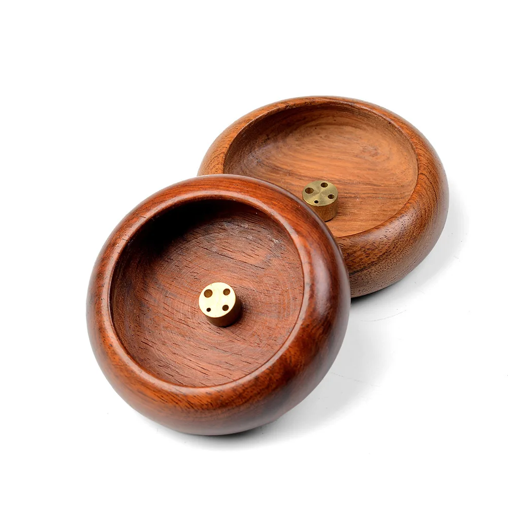 12 PCS Retro Incense Burner Stick Holder Mini Bowl Shape Rosewood Buddhist Incenser Home Office Decoration Wholesale XB