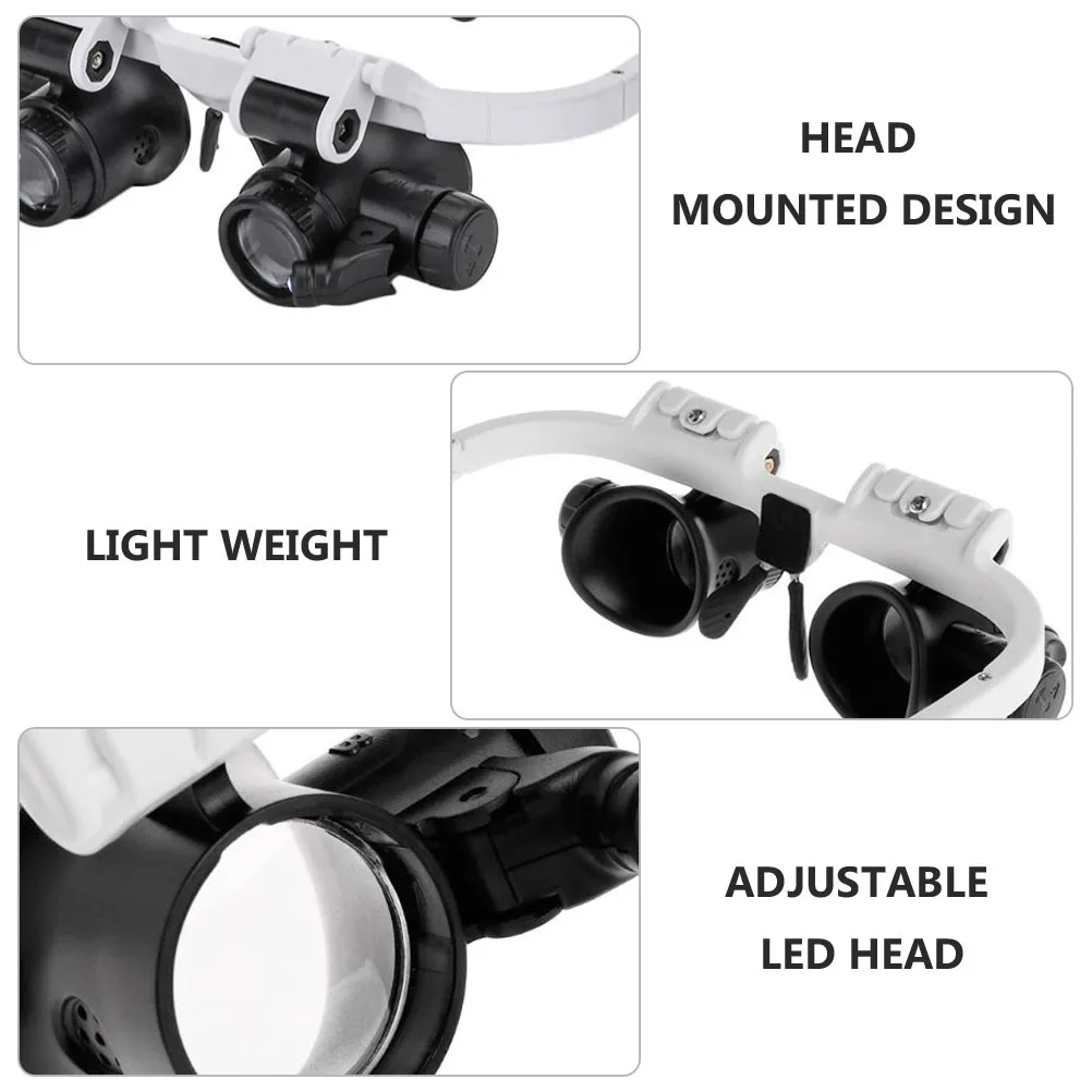 

Professional 8x 15x 23x Binocular Magnifier Head-Mounted LED Watch Repair Tool Compact Stylish Magnifier