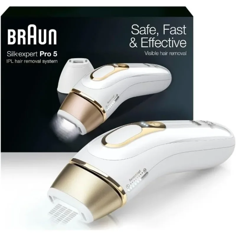 Braun IPL at Home Laser Hair Removal for Women and Men, Silk Expert Pro 5 PL5137 with Venus Swirl Razor, Long-Lasting Reduction