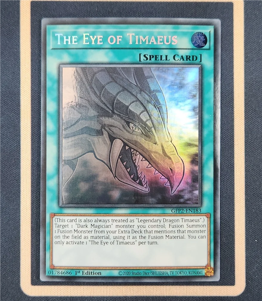 Yugioh KONAMI Duel Monsters GFP2-EN183 The Eye of Timaeus Ghost Holographic English 1st Edition Collection Mint Card