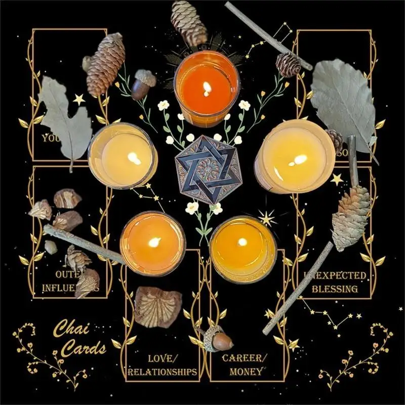 

R6FE Square Divinations Tapestry Reading Card Astrologys Tablecloth Tarots Tablecloth Table Cloth Witchcrafts Supplies