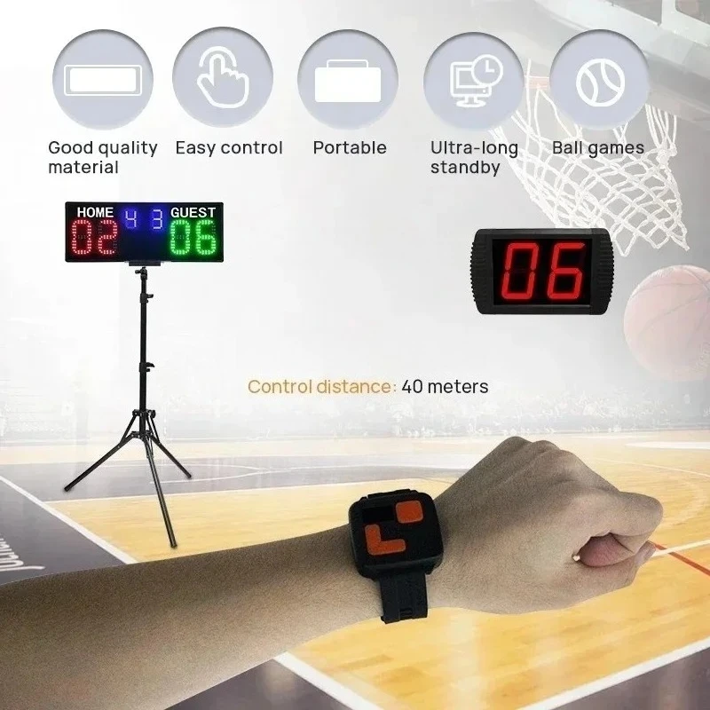 Portable LED Scoreboard Electronic with Players Names for Tennis Basketball Snooker Dart Swimming - WiFi Game Machine