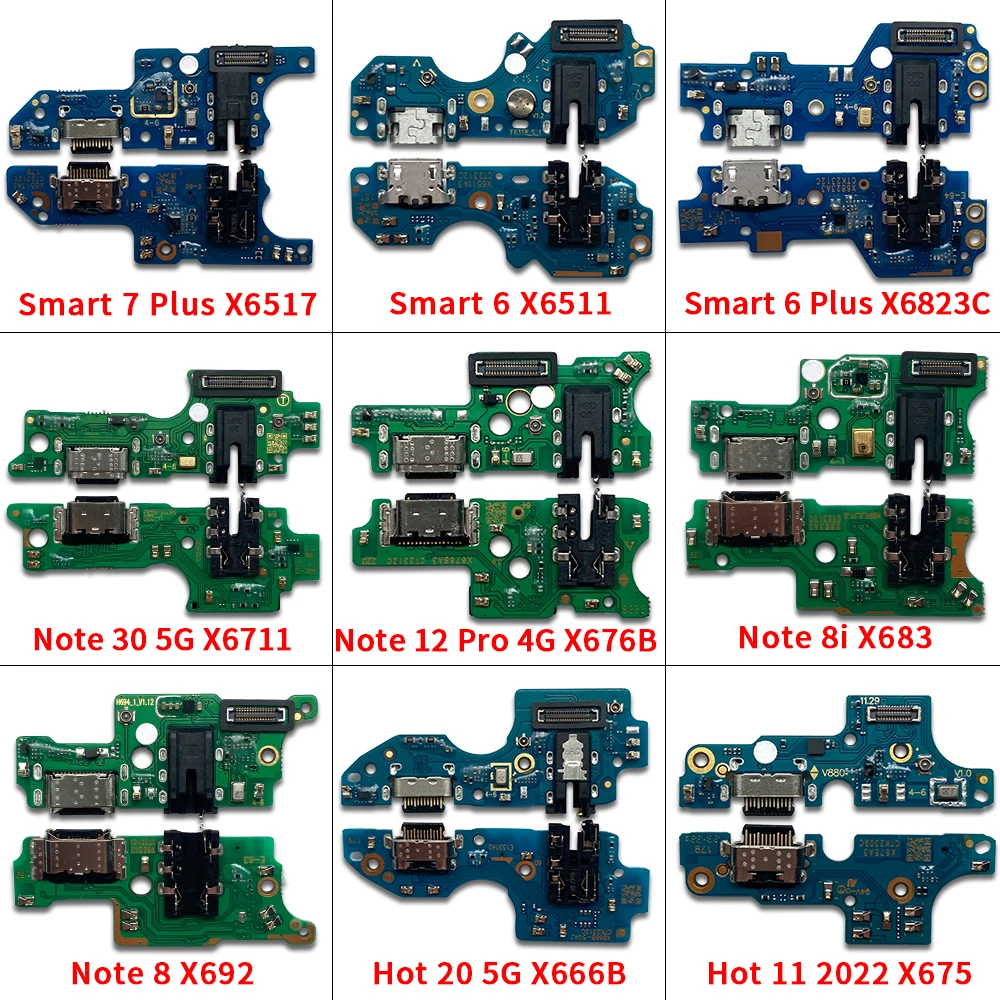 10 Pcs USB Charger Charging Dock Port Connector Flex Cable For Infinix Hot 9 Play 10 Lite 10i 11 20 Note 8 8i 12 30 5G