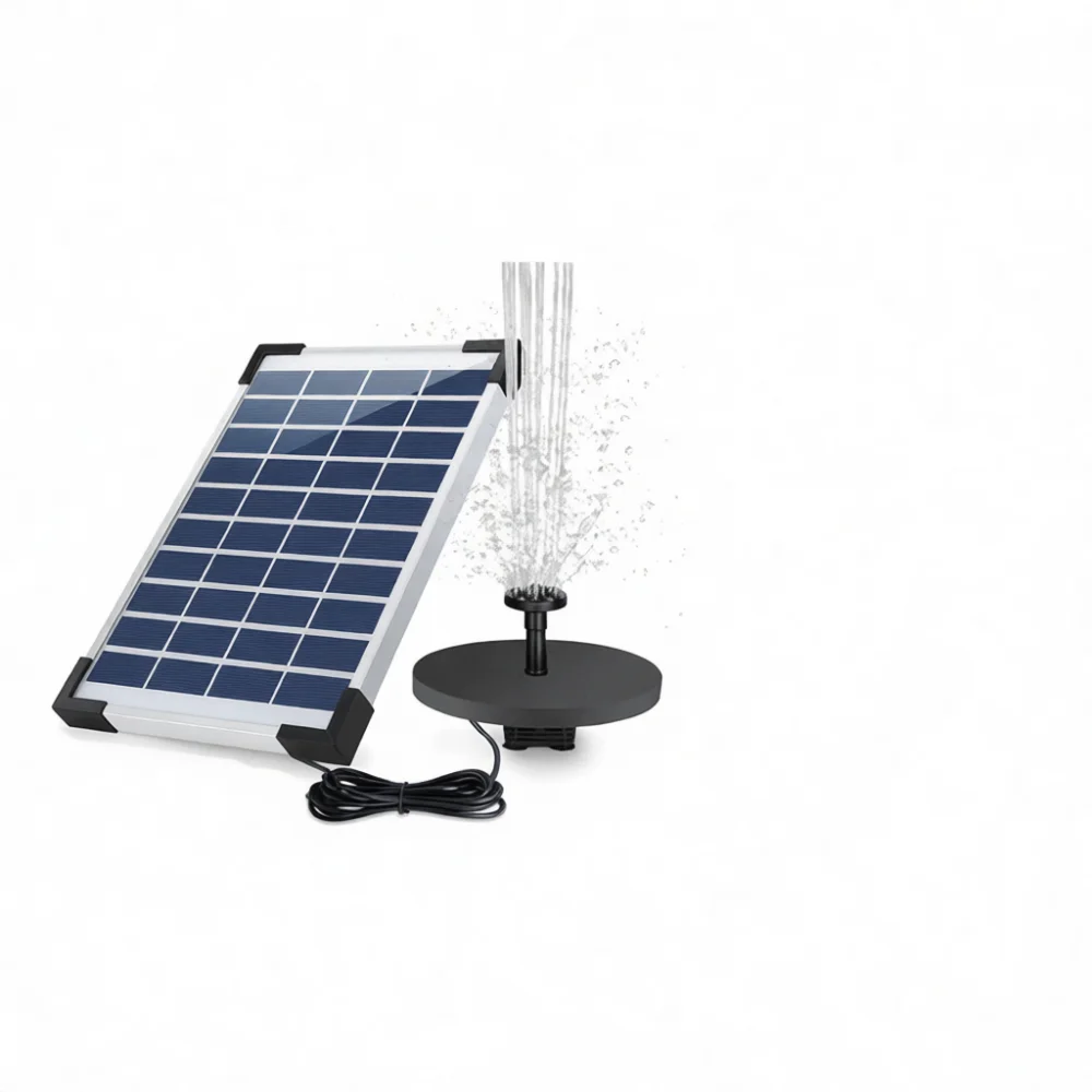 Outdoor LED Solar Fountain Pump Floating Water Feature Square Garden Pond Decoration Automatic Energy Lighting Device