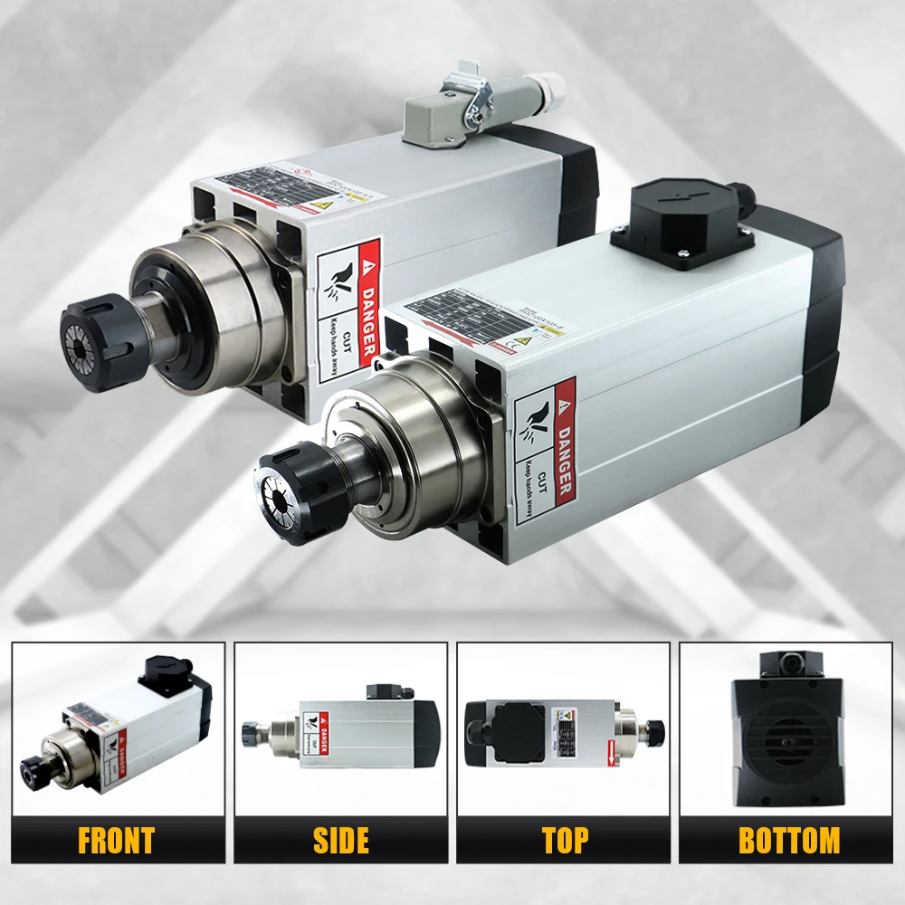 HLTNC Spindelmotor Cnc 6KW ER32 18000 rpm 220 V/380 V luchtgekoelde Spindel Match met 7.5kw VFD voor CNC Router