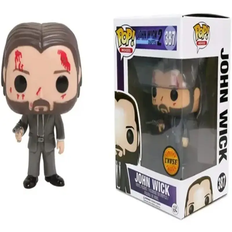 Funko Pop Movies John Wick # 387 Figuras de Acción, Muñecos de Juguete, Genial John Wick con Perro # Figura Coleccionable de 580 Piezas, Regalos para Niños