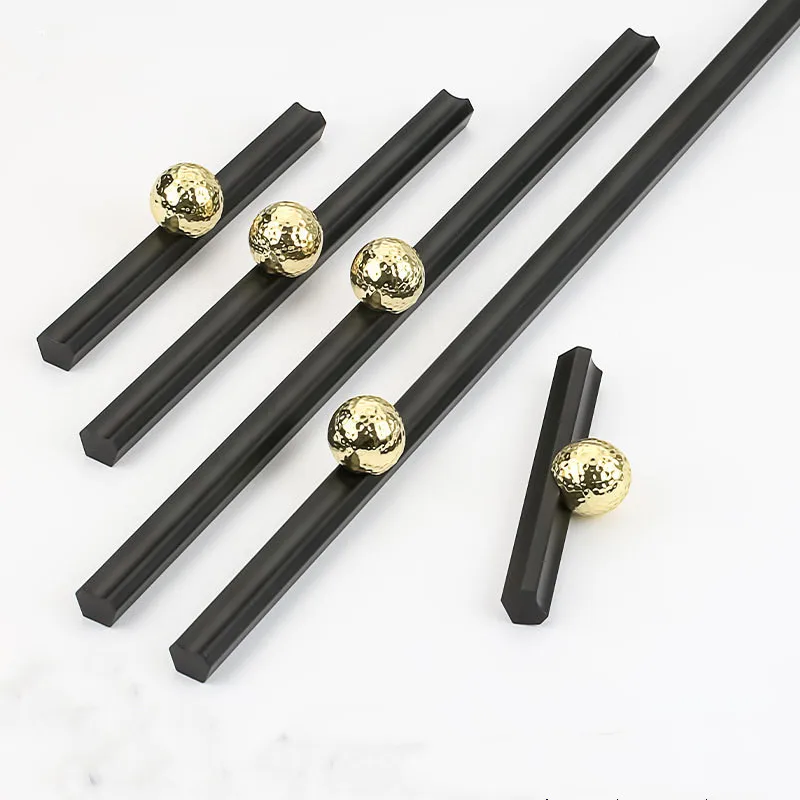 Hammer Handles For Furniture Black Kiitchen Cabinet Door Drawer Knobs Cupboard Pull Aluminum Furniture Hardware