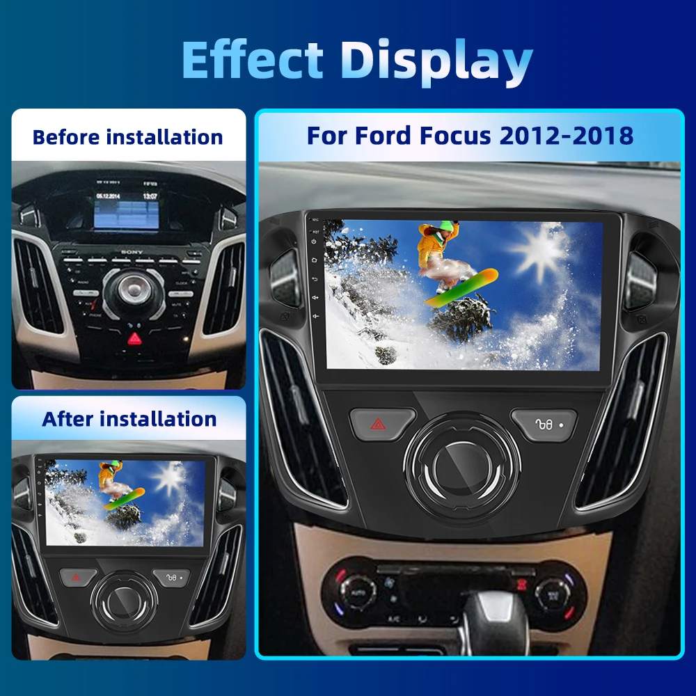 Podofo Android Car Radio 2 din for Ford Kuga /Escape 2013 Car Multimedia Player Audio CarPlay GPS Navigation 2din Autoradio