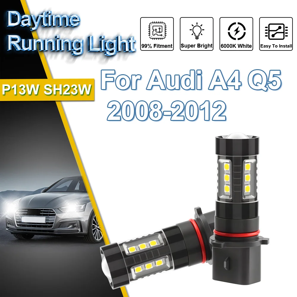 

Мини-мигающие светодиодные дневные ходовые огни для Audi A4 Q5 2008 2009 2010 2011 2012, высококачественные супер яркие, простые в установке лампы
