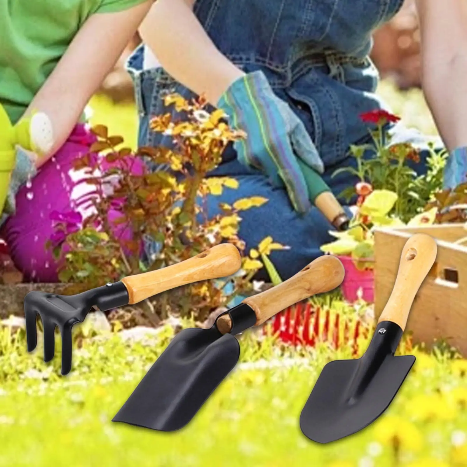 

Мини-садовые инструменты, лопаты, грабли, лопата, набор игрушек, деревянная ручка, инструменты для растений, небольшой садовый набор для комнатных растений, лужайка, патио, двор