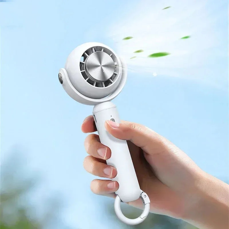 2024 New Semiconductor Cooling Ice Coated Handheld Air Conditioner Fan USB Rechargeable Wireless Electric Hand Ventilador