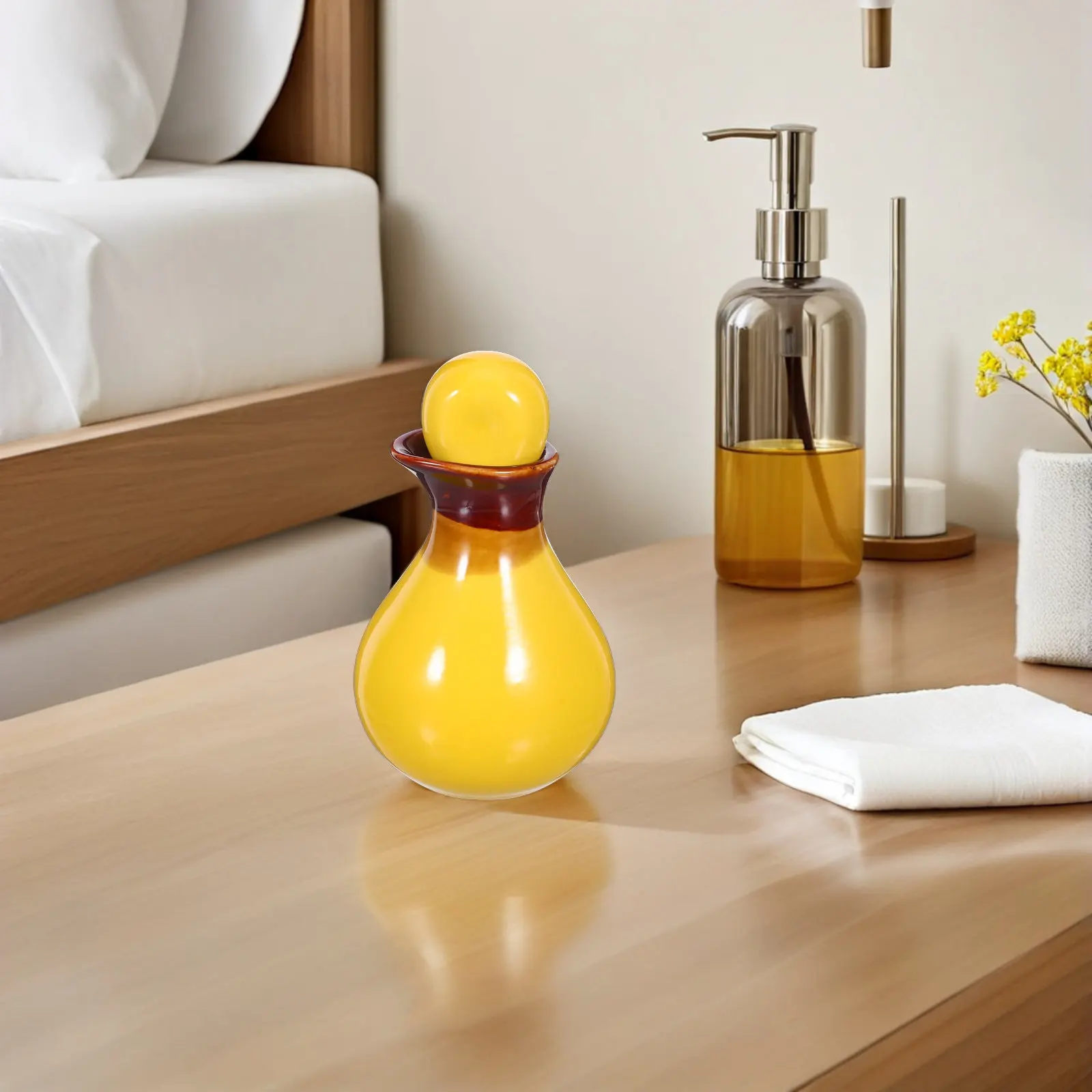 Luxury Porcelain Essential Oil Pot Fine Ceramic Oil Container for Spa Sauna Beauty Salon Use Perfume Bottle Diffuser Gift Decor