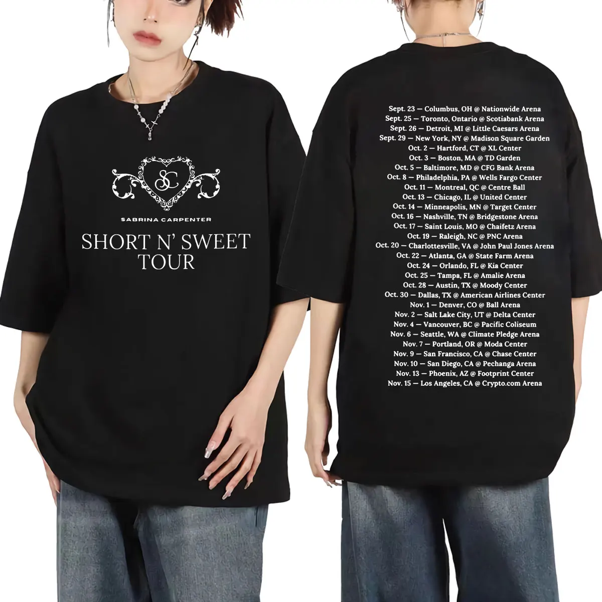 

Sabrina Carpenter Short N' Sweet Tour 2024 Graphic T Shirts Fashion Hip Hop Vintage T-shirt Casual Loose Cotton T-shirts Unisex