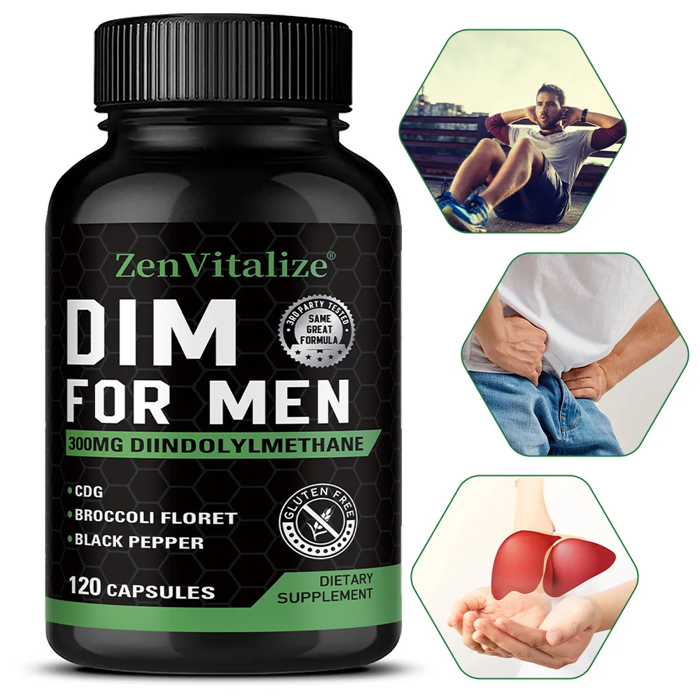 Suplemento DIM de 300mg - Apoia a desintoxicação, aumenta o metabolismo, alivia o estresse e melhora o desempenho atlético