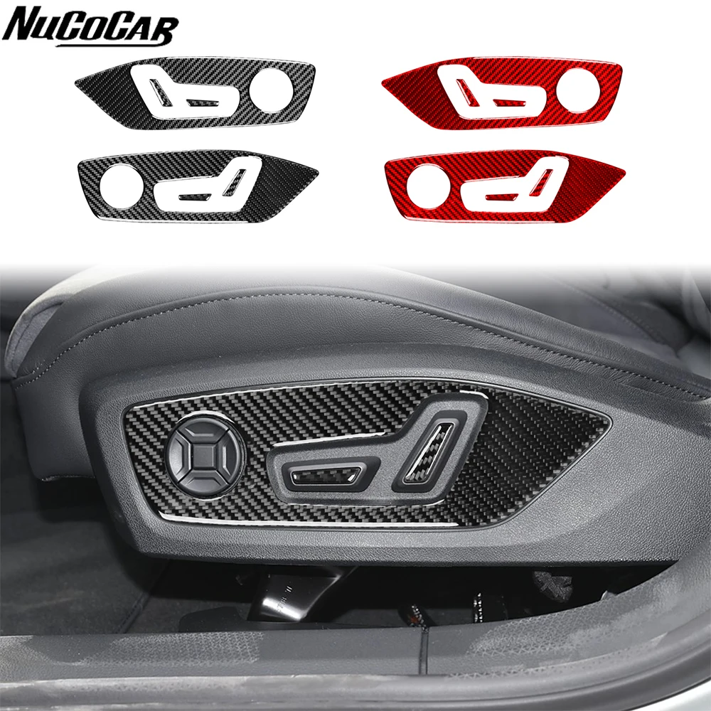 For Adui A6 A7 C8 2019-2024 Carbon Fiber Seat Adjustment Control Panel Trim Cover Car Accessories Interior Decorative Stickers