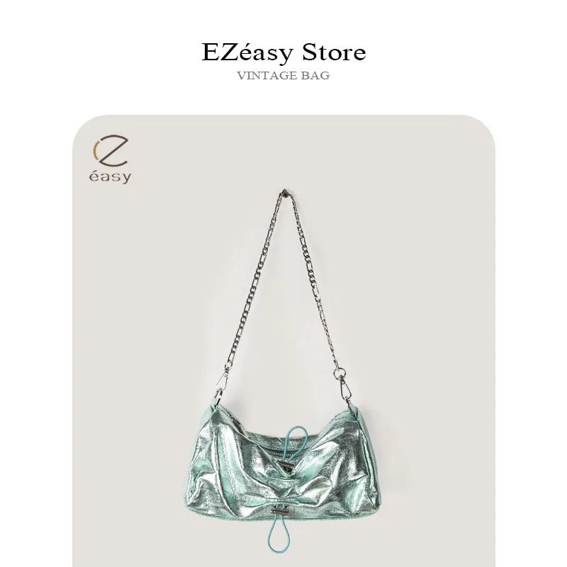 Ezeasy leichte Luxus Nische Designer Taschen für Frauen glänzende weiche Leder Damen Tasche plissierte Wolken tasche Umhängetasche Umhängetasche