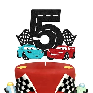 Disney-McQueen Lightning Cars Cake Topper, Kuchendekoration, Flagge, alles Gute zum Geburtstag für Kinder, Babyparty-Vorräte des Jungen 12 Hauptverkaufs -Top -Königin -Kuchen - №9