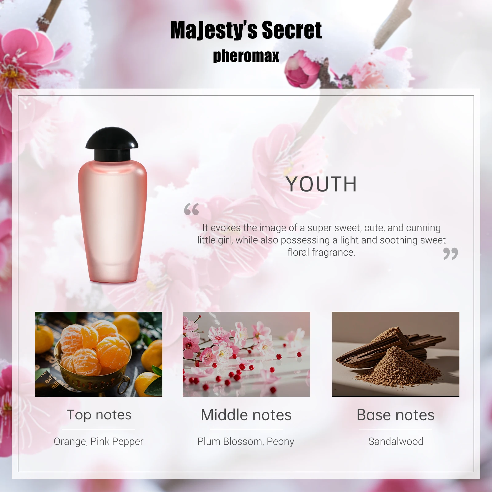 Tan Youth Perfume Oil for Women, 5ml Travel Size Dab-On Fragrance Oil, Long-Lasting Sweet Candy Floral Scent with Orange, Pink Pepper & Peony – Natural Essential Oil Blend, Portable Gift