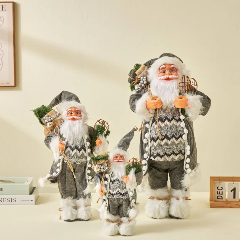 

2023 Home Christmas Tree Decorations 60cm New Red Santa Claus Snowman Deer Navidad Decoración New Year Gift for Children 2024