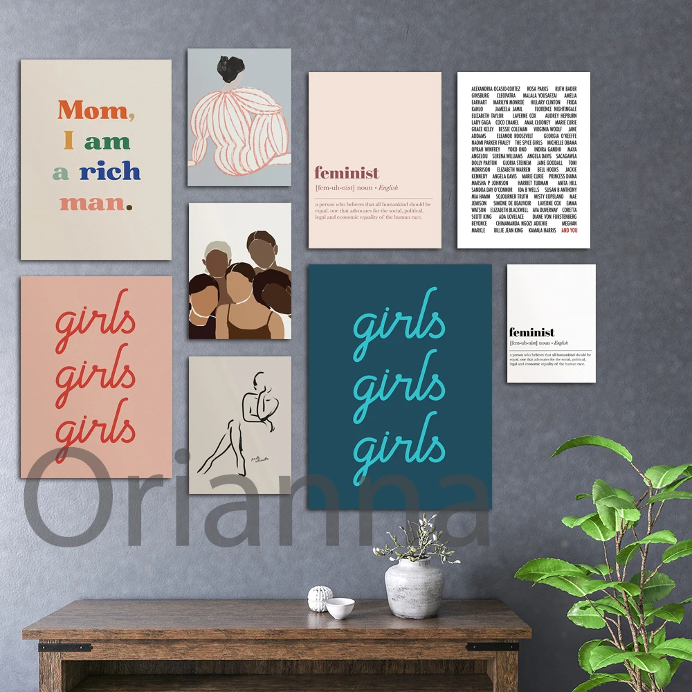 

Home Decor Hd Prints Feminist Letter Pictures Wall Art Hd Nordic Modular Canvas Painting Bedside Background Poster For Gifts
