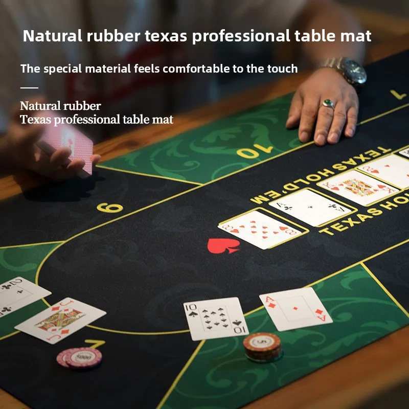 

120 * 60cm Texas Poker Rubber Poker Mat, Square Mahjong and Card Game, Extra Large Office Desk Mat, Office Mouse Mat