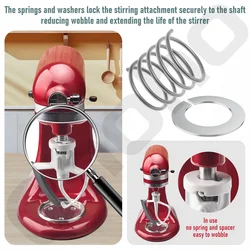 4PCS Spring and Washer for KitchenAid Mixer 3.5 Quarts to 7 Quarts Protect and Extend the Life Quick Install Accessorie