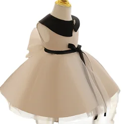 Eid Kids Dresses Girls Vintage White Princess Ball Gowns Infant Children Sleeveless Bowknot Dress Boutique Formal Party