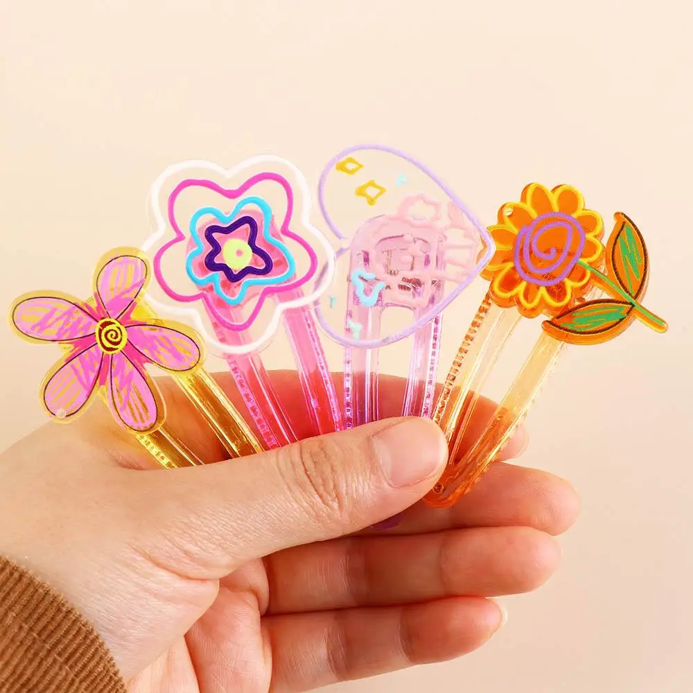 

ornament Korean Style Girl's Headdress Acrylic Women's Small Barrette Duck's Beak Hairpin Flower Hair Clip Side Hair Grip