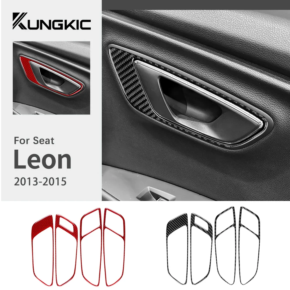 

Настоящая мягкая наклейка из углеродного волокна для SEAT Leon MK3 2013 2014 2015 LHD RHD, дверная ручка автомобиля, рамка, отделка панели, аксессуары для интерьера