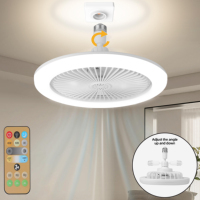 Rotatable 3in1 Ceiling Fan Lamps 3 Speeds with Remote Control Lighting Lamp E27 Converter Base LED Ceiling Fan Dimmable Bedroom