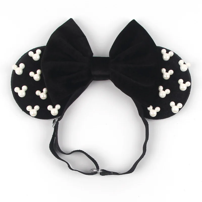 

Cute Adjustable Mouse Ears Headband Women 5"Velvet Bow Hairband Girls Festival Party Cartoon DIY Hair Accessories Gift