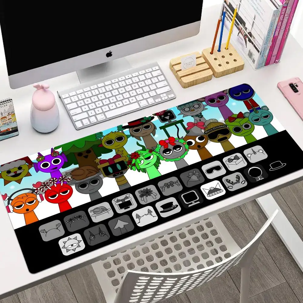 Anime Sprunki Simon Accessoires Matten Toetsenbord Muis PC Tafelkussen Kussen Laptop Game Gamer Grote computer Draadloos bureau XXL Groot