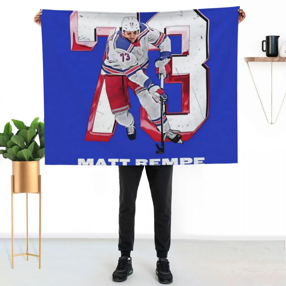 Matt Rempe Throw Blanket Cute Hairys Beach Bed Fashionable Plush Personalized Gift Blankets