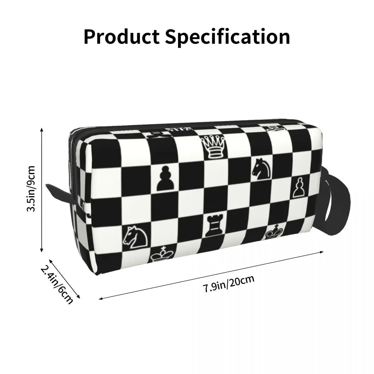 Custom Fashion Chess Toiletry Bag for Women Chessboard Game Makeup Cosmetic Organizer Ladies Beauty Storage Dopp Kit Box