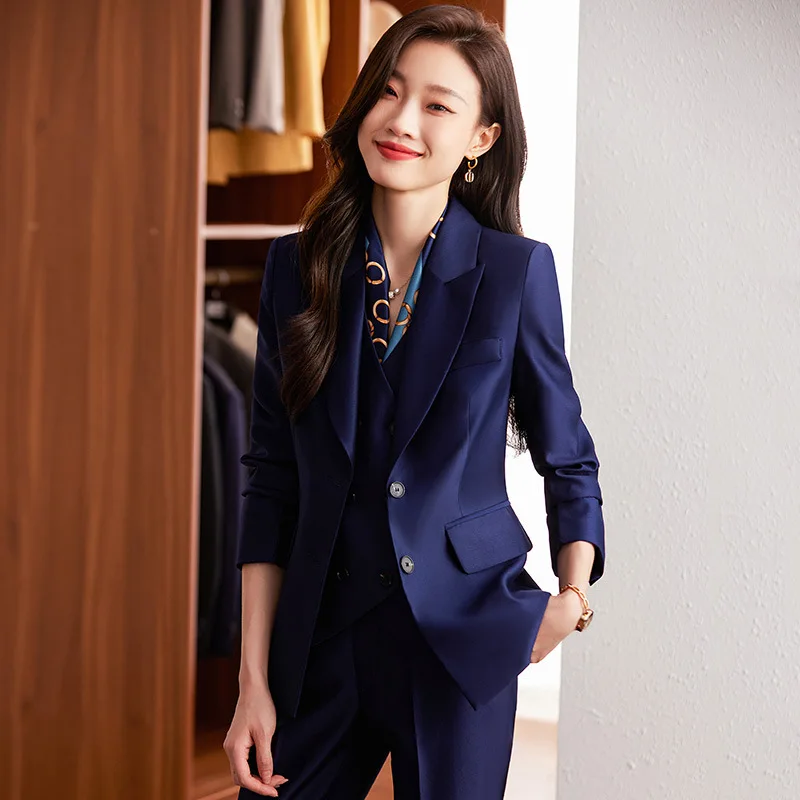 Orange Suit Jacket Professional Suit Women\'s Autumn Korean Style Small Light Mature Fashionable Vest Jacket Overalls