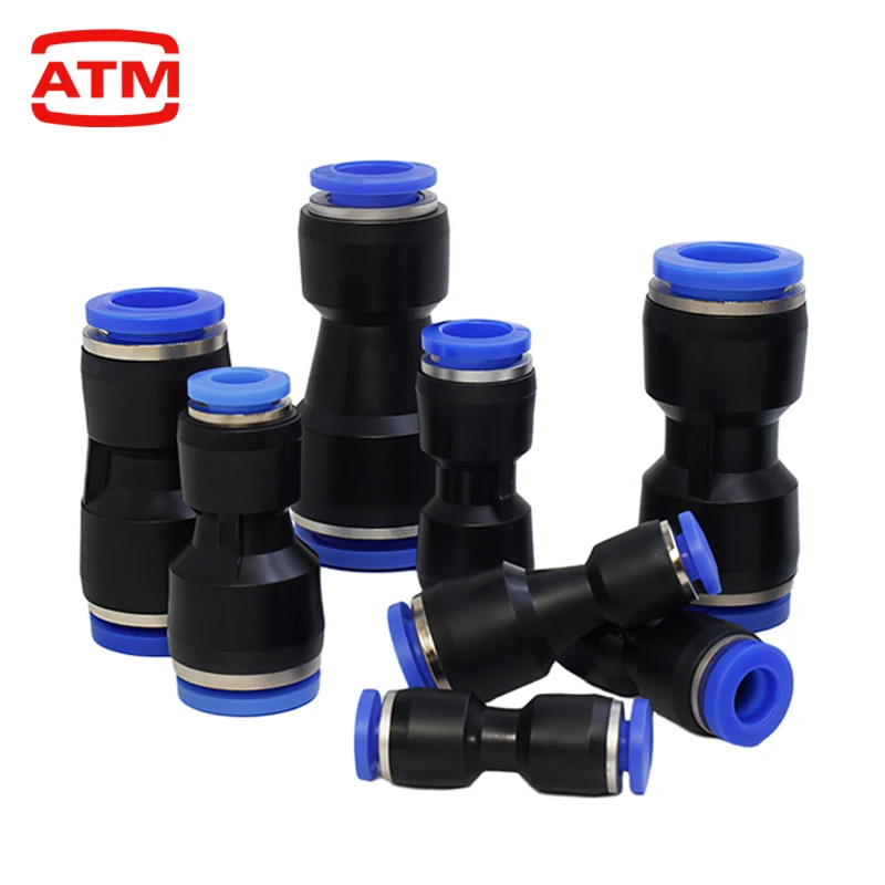 Conector Pneumático de Engate Rápido PU PG 4 6 8 10 12 14 16mm, Redutor de Tubo OD 4-6mm, Conector Reto para Mangueira de Ar